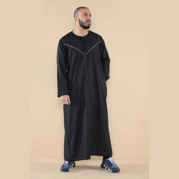 106_thobe_Black_L - 56, 106_thobe_Black_M - 54, 106_thobe_Black_S - 52, 106_thobe_Black_XL - 58, 106_thobe_Black_XXL - 60