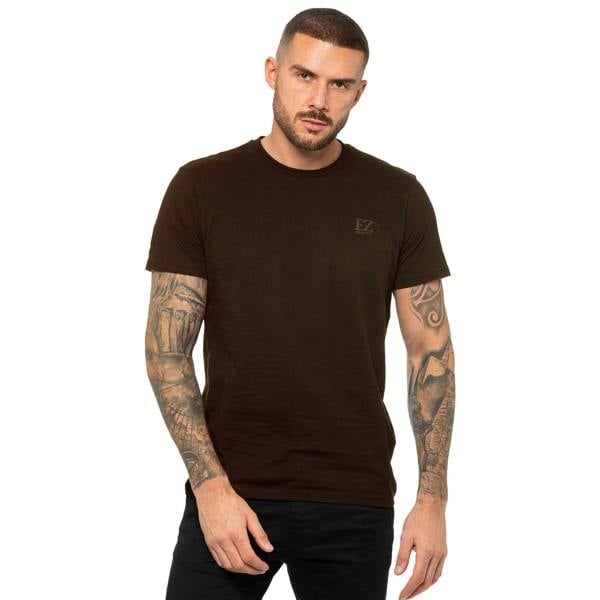 Enzo Mens Crew Neck T-Shirt - Brown