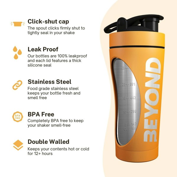 Beyond Shakers 735ml Protein Shaker Bottle - Orange