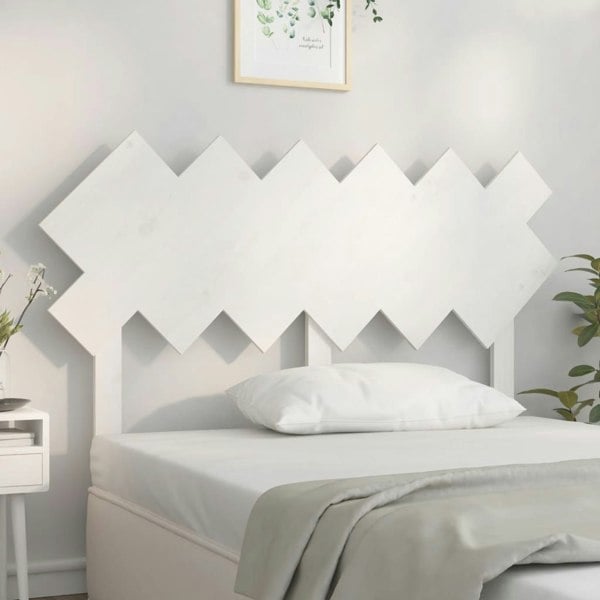 Berkfield Bed Headboard White 132x3x81 cm Solid Wood Pine