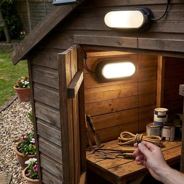  Solar Shed Light 50 Lumen Indoor Outdoor Waterproof Chandelier with Pull Cord