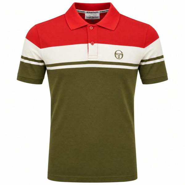 Sergio Tacchini Young Line Polo Shirt Adrenaline Rush/Gardenia/Dark Olive