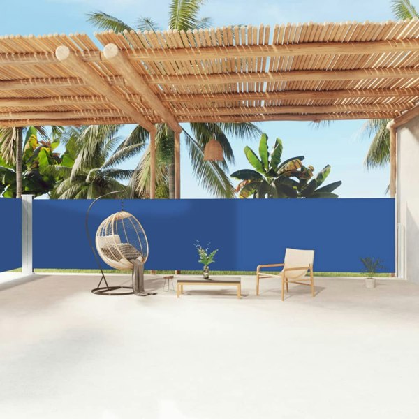 Berkfield Retractable Side Awning Blue 160x1200 cm