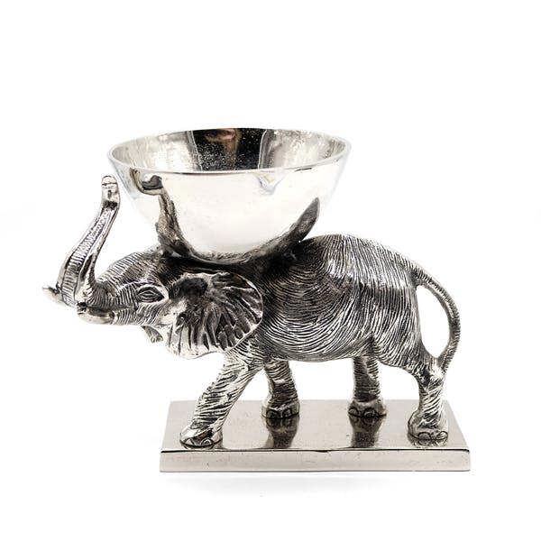 Nickel Elephant with Nibbles Bowl
