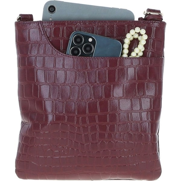 Ashwood Curve Zip Top Leather Cross Body Bag : CURVE