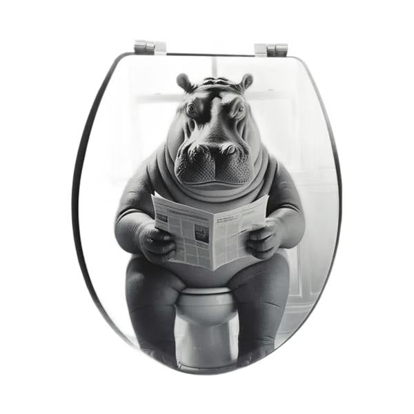 Sil Hippo MDF Animal Novelty Toilet Seat w/ bath mat