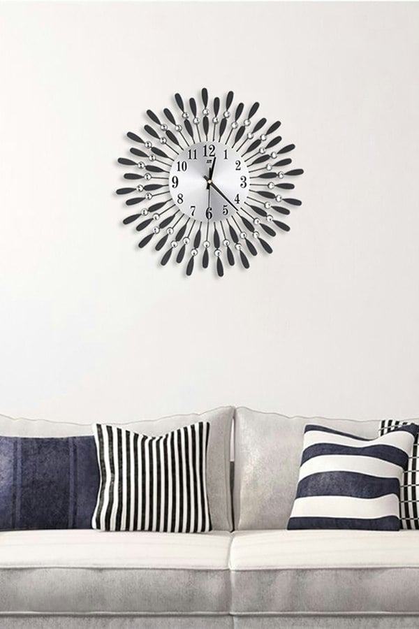 Living and Home D37.5Cm Metal Ackerly Wall Clock