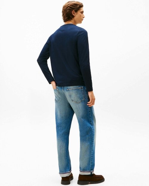 Tommy Hilfiger Tommy Logo Mens Long Sleeve T-Shirt - Navy Blue
