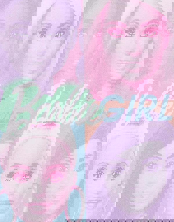 Barbie Girls White Colour Block Portrait Short Sleeved T-Shirt