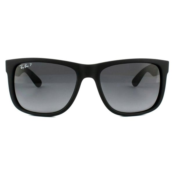 Ray-Ban Sunglasses Justin 4165 622/T3 Black Rubber Grey Gradient Polarized