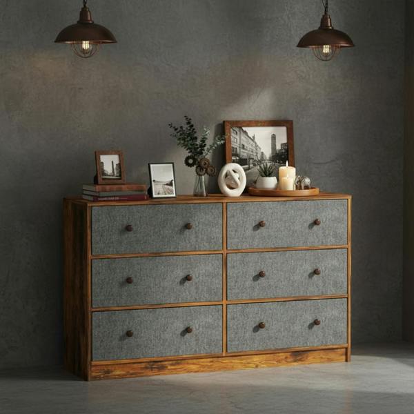 Havendro Modern Wooden Chest of 6 Drawers Bedroom Storage Cabinet Bedside Table Unit