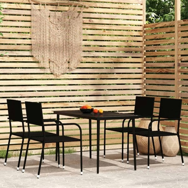 Berkfield 5 Piece Garden Dining Set Black