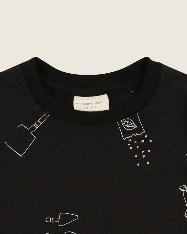 Black organic cotton kids sweatshirt