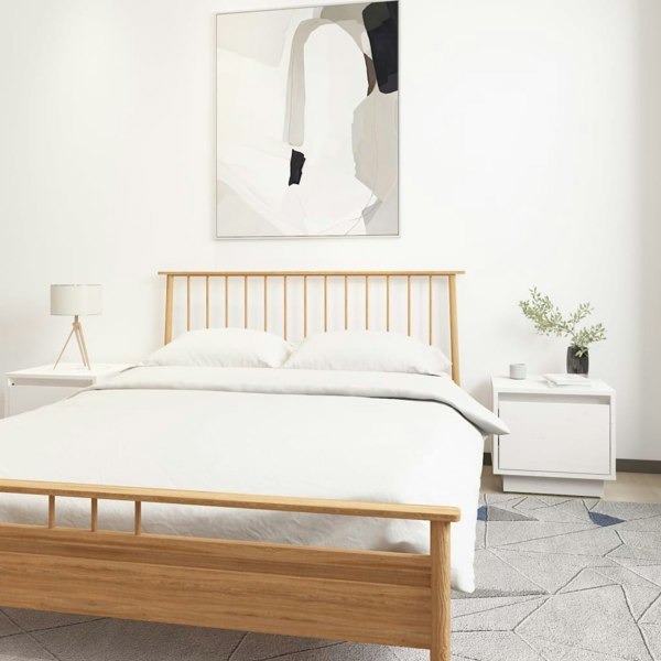 Berkfield Bedside Cabinets 2 pcs White 35x34x32 cm Solid Wood Pine