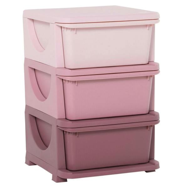 Dyzi Kids 3 Drawer Storage Unit Vertical Toy Clothes Organiser