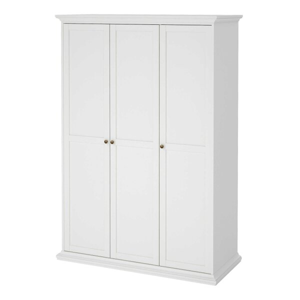 Wyld Haus Osaka Farmhouse White Wooden Wardrobe 3 Doors