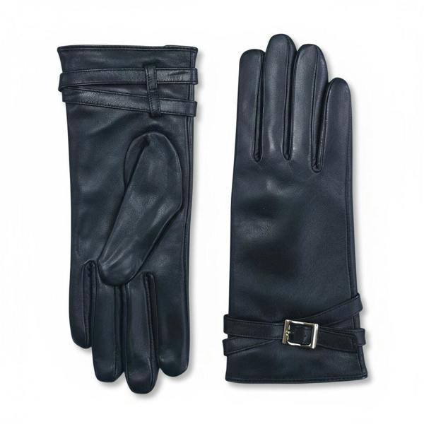 Infinity Leather Womens Italian Leather Winter Buckle Soft Wool Lining Gloves - L-GLV-601