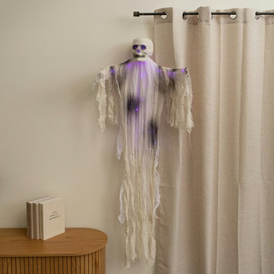 Samuel Alexander 1.47m Light Up Hanging Halloween Mummy with Purple LEDs