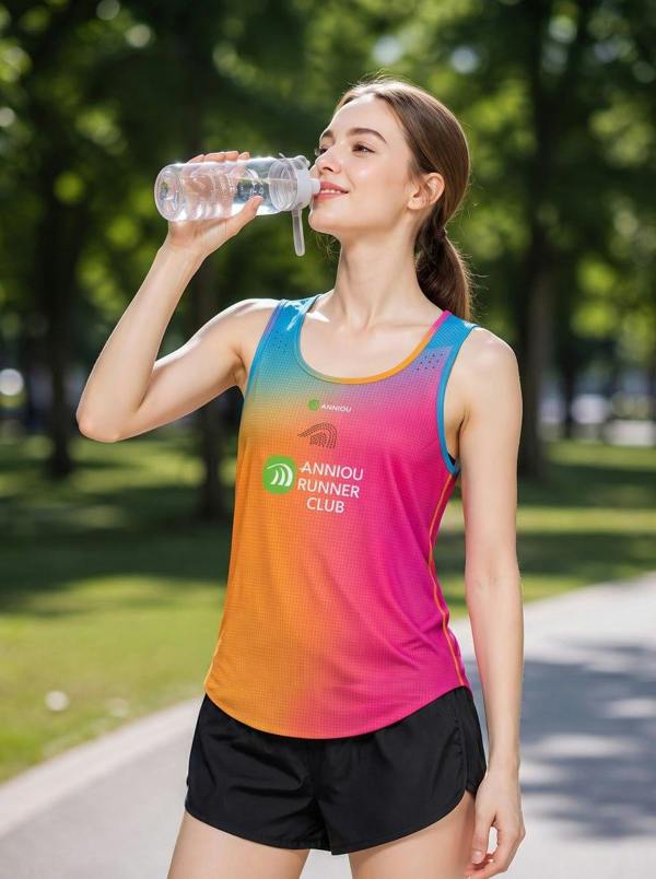 Anniou Women's Rainbow Gradient Race Tank Top