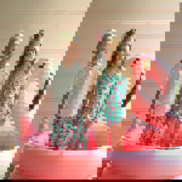 Rachel Riley Green Flamingo Swimshorts