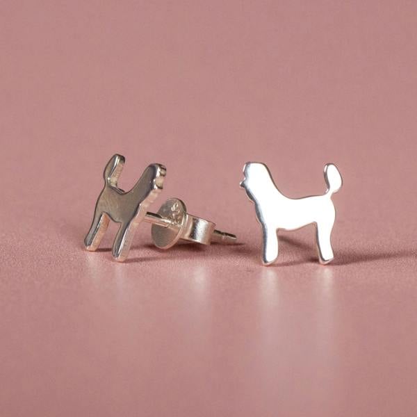 Mylee London Poodle Silver Stud Earrings