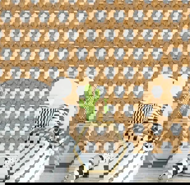 ANYHOUZ 10pcs Vinyl Wall Tile Bricklayer Pattern Textured 3D Waterproof