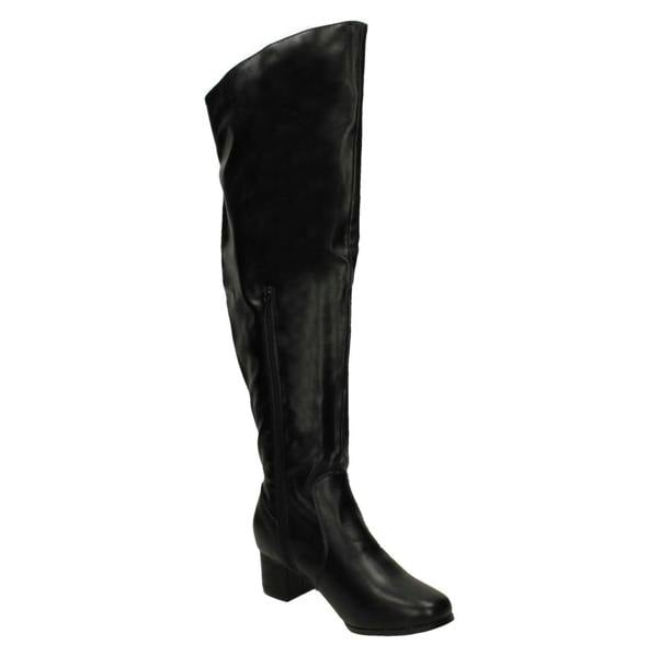 Spot On Ladies Spot On Wide Fitting Knee High Boots F51088