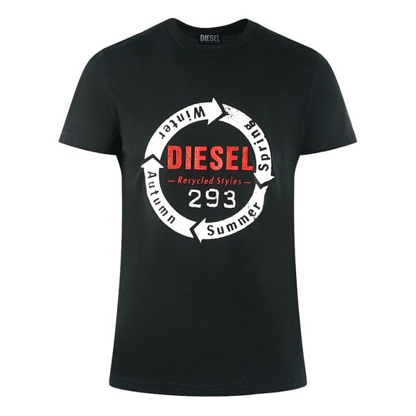 Diesel Recycled Styles Logo T-Shirt - Black