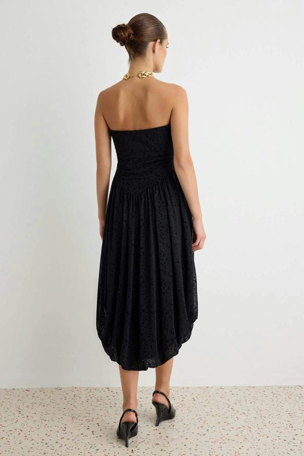 Strapless Balloon Hem Mini Dress