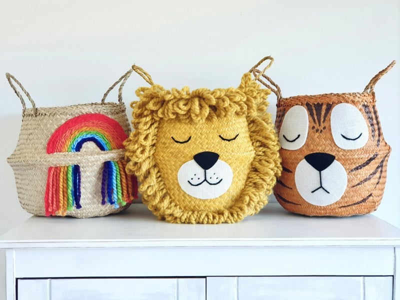 Yellow Lion Basket - Large - Bellybambino