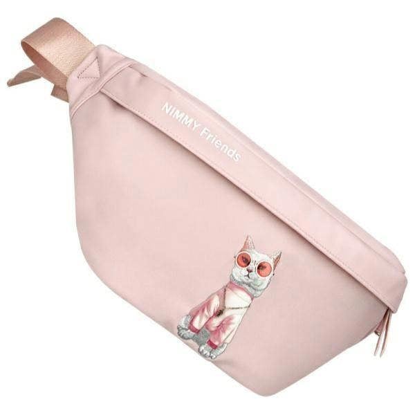 Nimmy Friends Glasses Cool Cat Shoulder Crossbody Bag Pink - N-YJ-XB-04