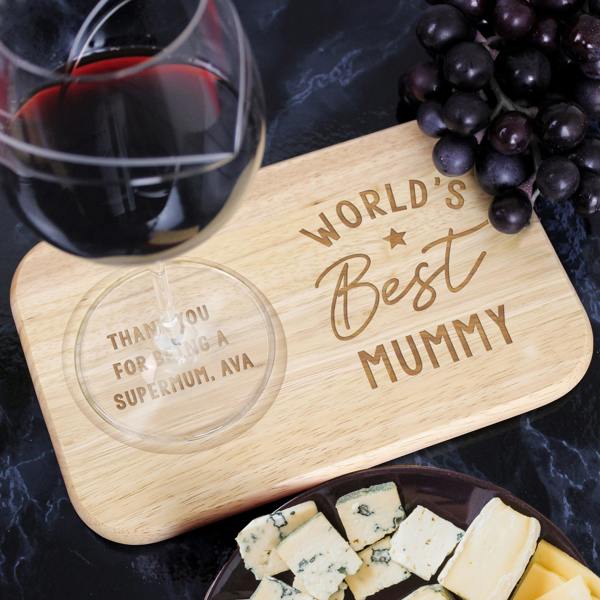 Abode Home & Gifts Personalised 'World's Best' Wooden Coaster Tray