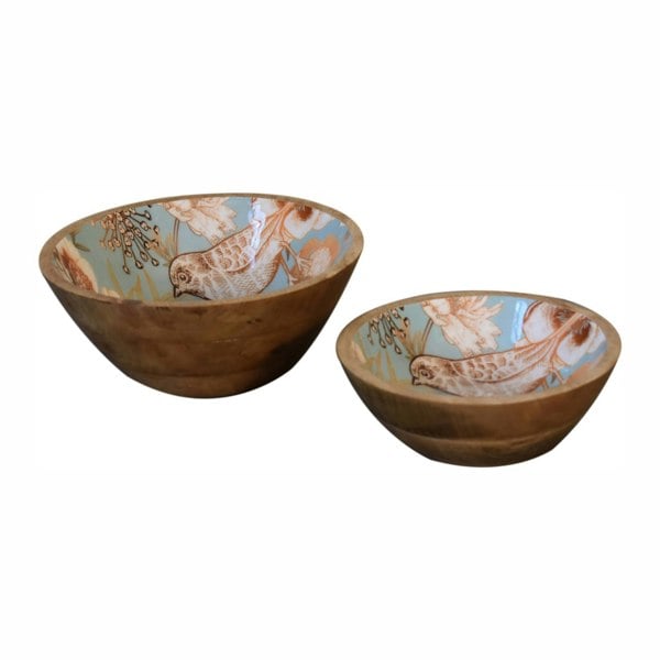 Artisan Furniture Floral Bird Bowl Set of 2