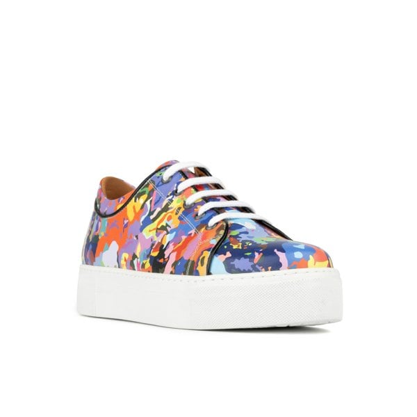 Embassy London Camila - Summer Colours - Women's white sole trainers in eye catching soft leather