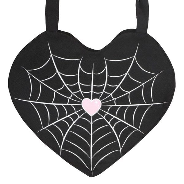 Serano Spiderweb Heart Satin Tote Bag