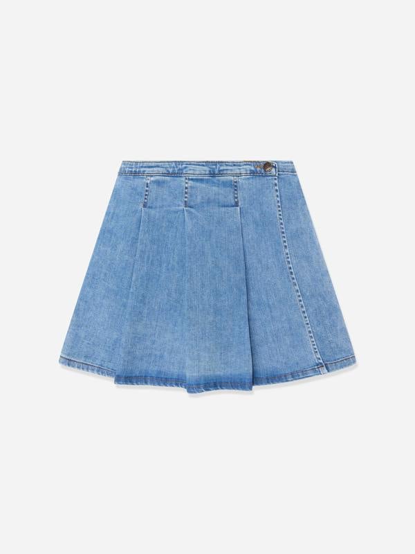 Childsplay Basics Girls Denim Pleated Skort in Blue
