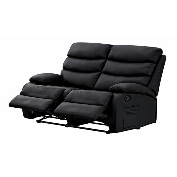 Kudlhome 2 Seater Manual Recliner Sofa, Black