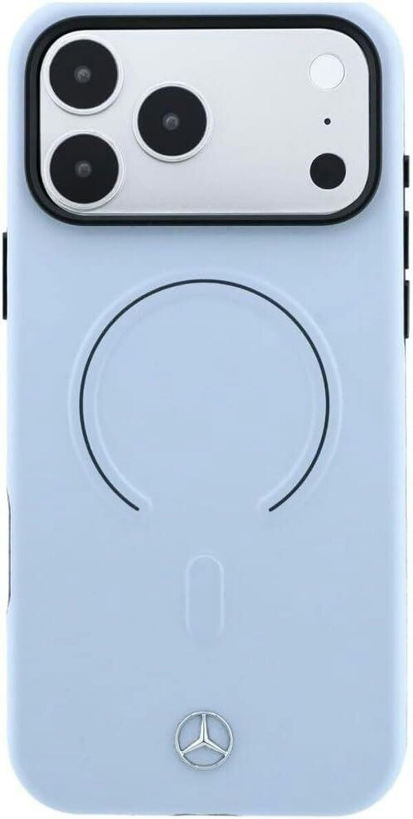 Mercedes Leather 3D MagSafe Case for iPhone 17/18 Pro Max 6.9" Blue - MEHMP18X25PEMMOB