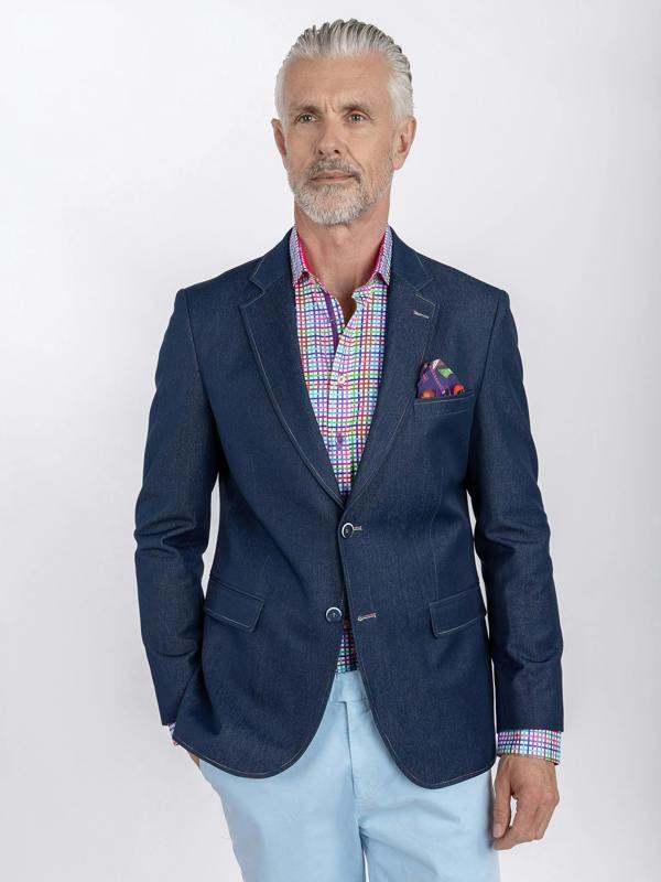 DENIM LOOK MULTI - STITCH BLAZER - STYLISH & VERSATILE - Claudio Lugli Shirts
