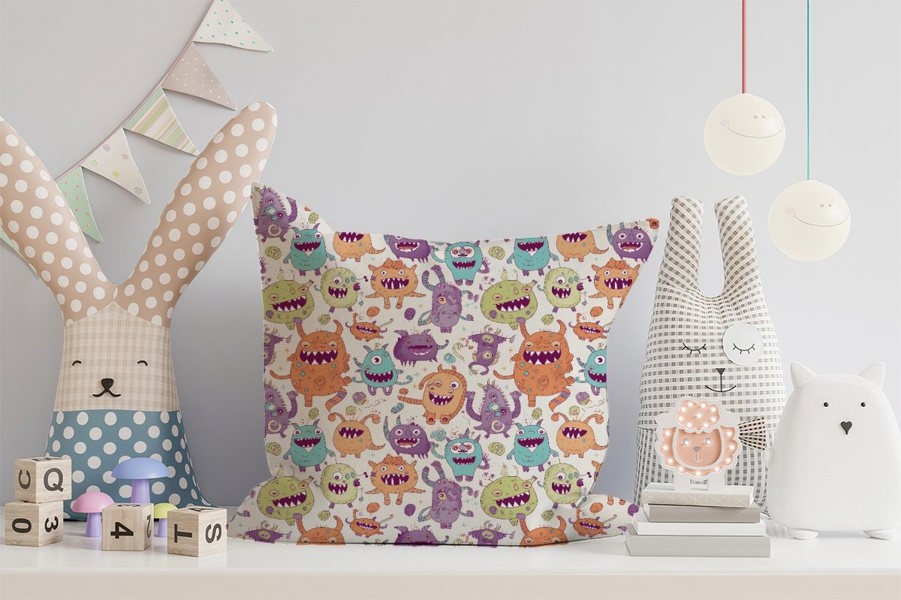 Warren Reed Playful Halloween Monsters Cushions