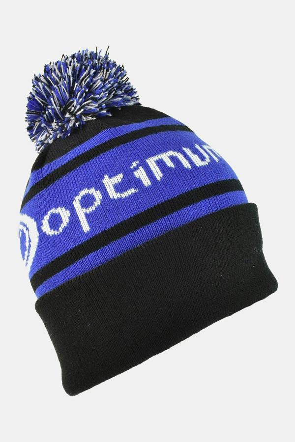 Optimum Winter Bobble Hat | Warm Stretchy Beanie, One Size - Black/Blue