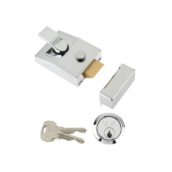 Yale Locks 89 Series Deadlocking Nightlatch - Brasslux, Chrome or Dark Metal Grey (DMG) - 