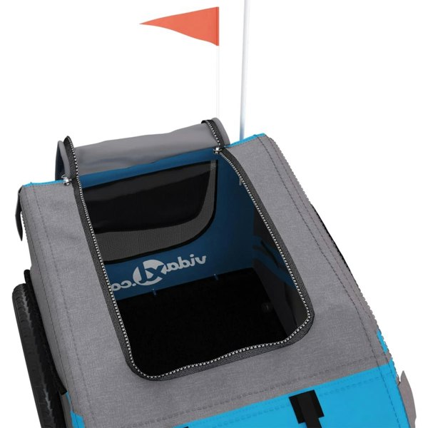 Berkfield Dog Bike Trailer Blue and Grey Oxford Fabric and Iron