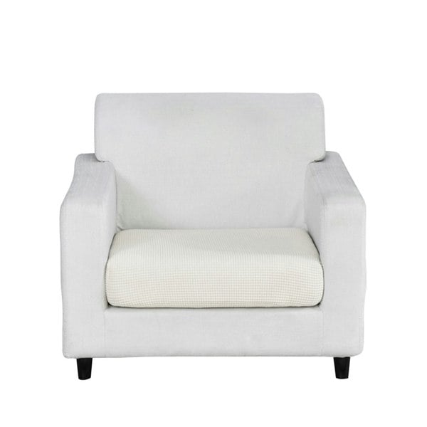 Anyhouz Anyseat Sofa Cover White Polyester Thick Stretchable Cushion For Living Room 1Pc Normal Size 225-275cm