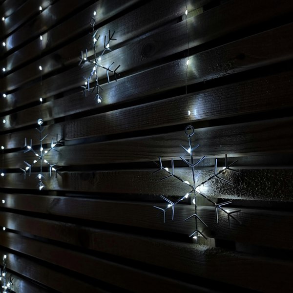 Samuel Alexander 1.2m Battery Operated Snowflake Curtain Christmas Lights with 147 White LEDs