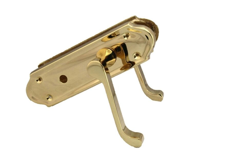 EDH Door Hardware Brass Door Handles - Askworth Internal Door Handles with Bathroom Sash Lock