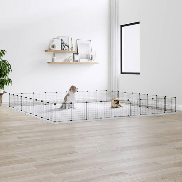 Berkfield 36-Panel Pet Cage with Door Black 35x35 cm Steel