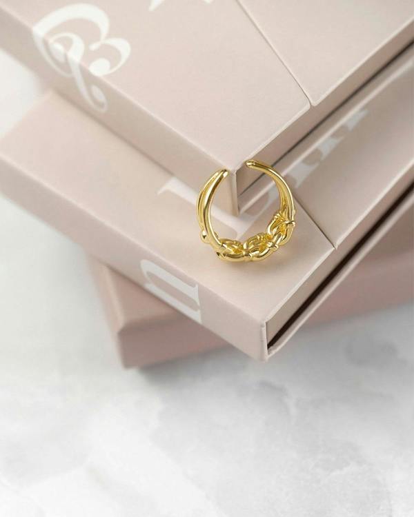 Elk & Bloom Thick 18K Gold Chain Link Ring
