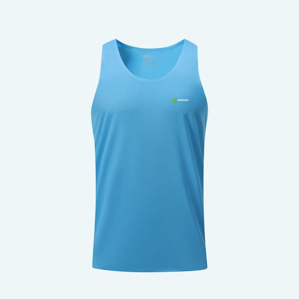 Anniou Unisex Quick-drying Marathon Sleeveless Vest - Blue-Men