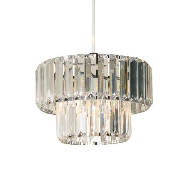 Pagazzi Lighting Lombard 2 Tier Clear Chrome Ceiling Pendant Shade